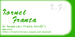 kornel franta business card